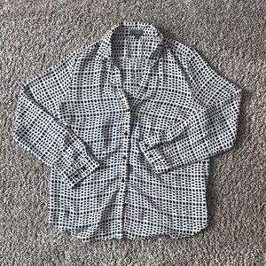 The Limited Black and White Checkered Blouse